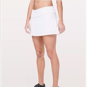 White Lululemon Play Off The Pleats Skirt